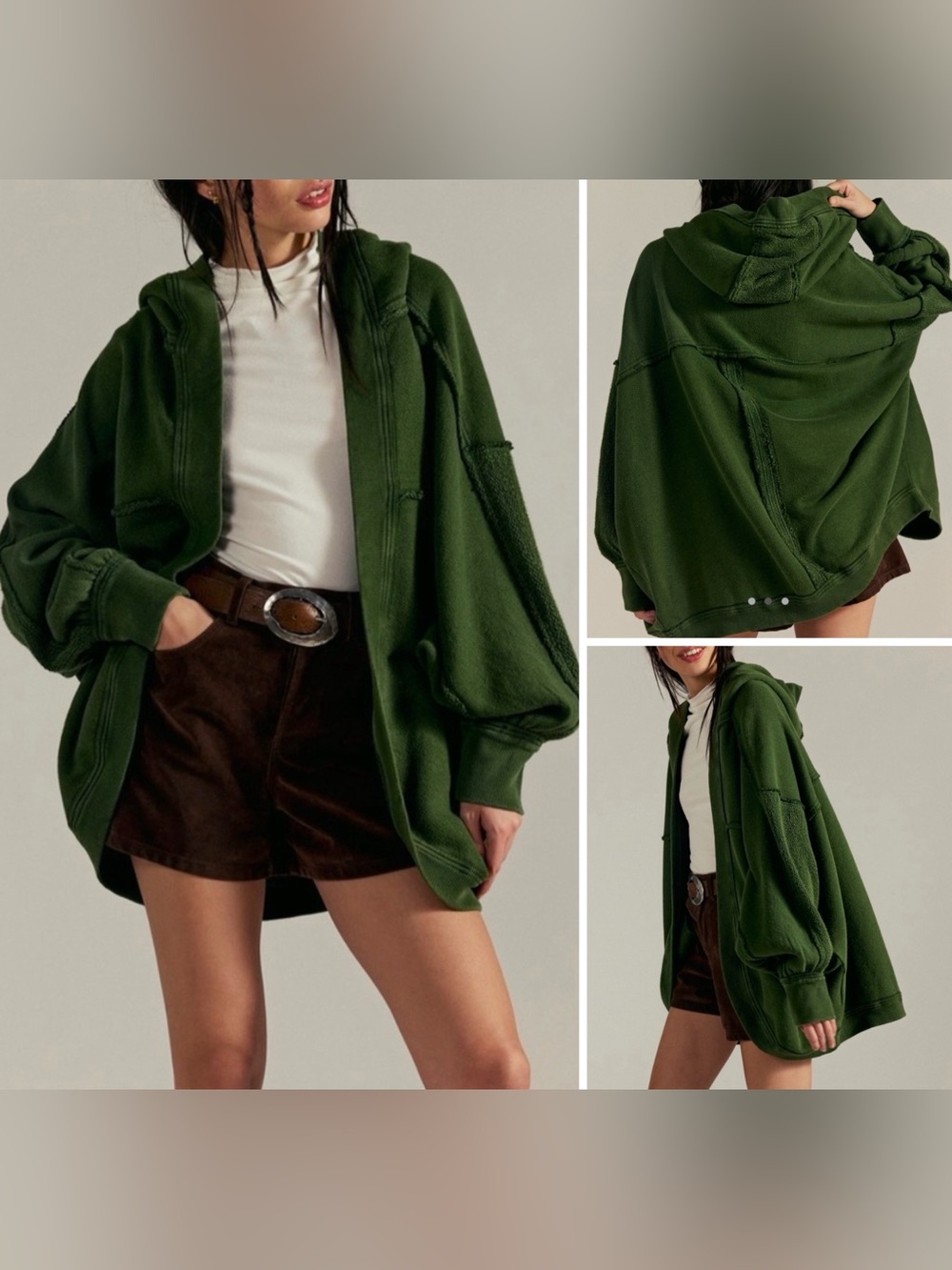 NWOT Free People We The Free Forever Yours Cardi - fir green - XS